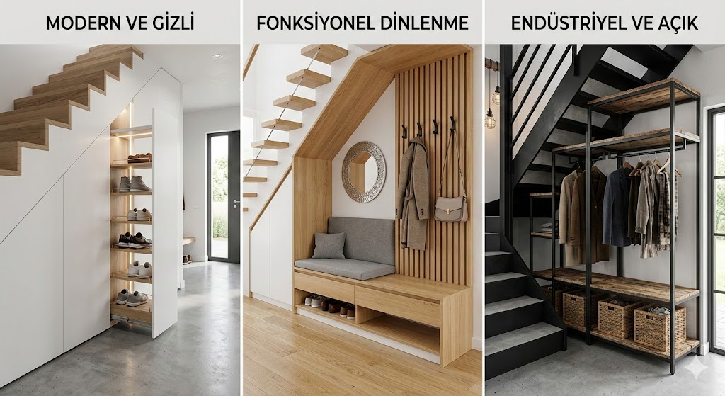 Hem Şık Hem de Çok Eşya Alan Merdiven Altı Vestiyer Modelleri - Görsel 2