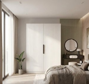%100 MDF 2 Kapaklı Geniş Dolap
