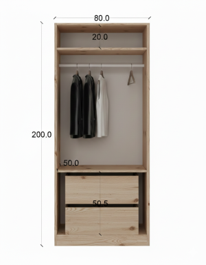 2 Kapak 2 Çekmeceli Dolap - Görsel 3