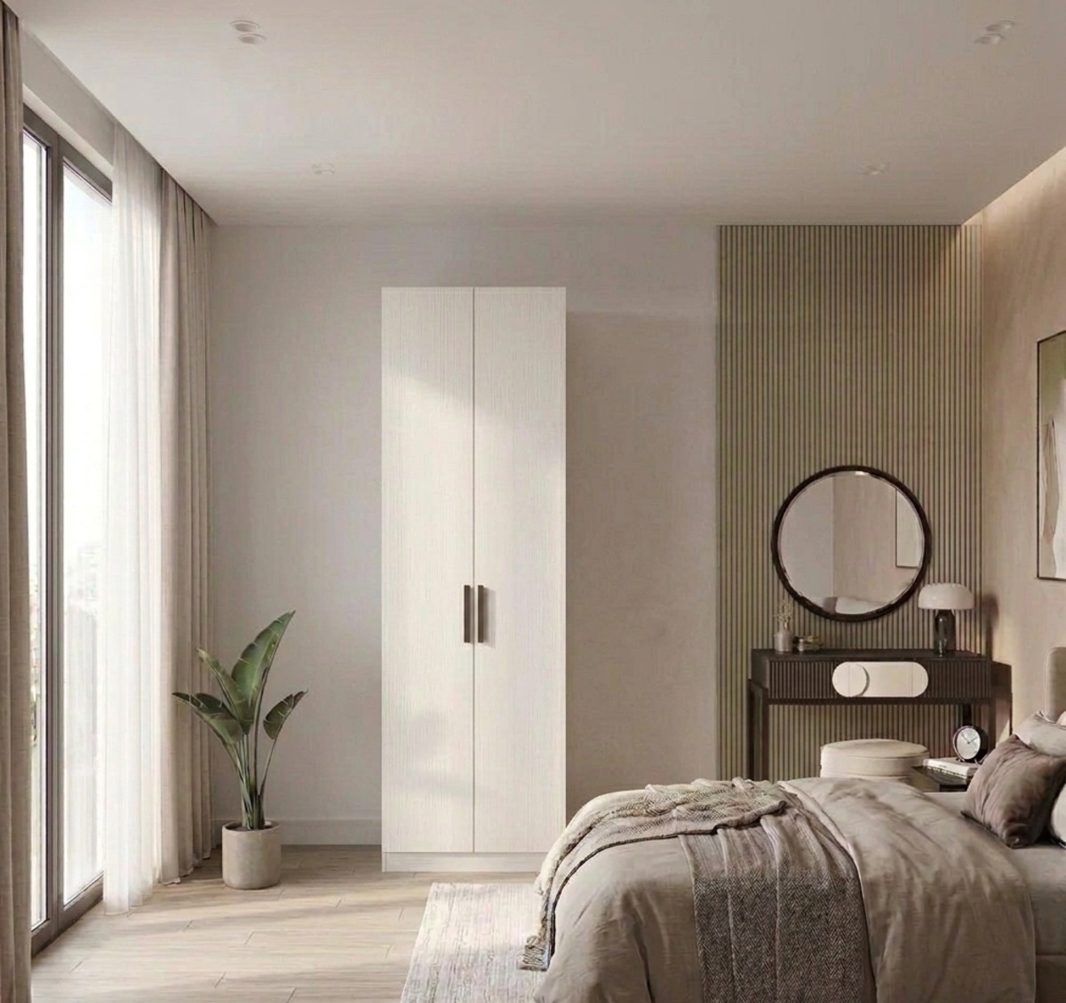 2 Kapaklı 2 Çekmeceli Gardırop MDF - 2 Kapaklı Gardrop