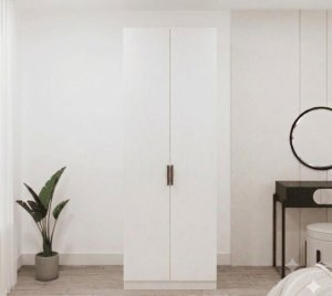 2 Kapaklı 2 Çekmeceli Gardırop MDF - Görsel 2