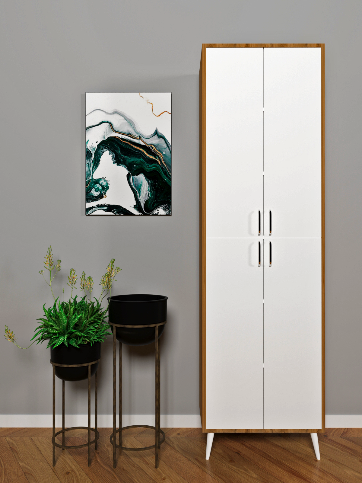 2 Kapaklı 8 Bölmeli Çok Amaçlı Dolap