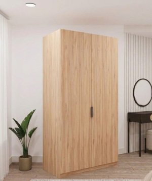 2 Kapaklı Ahşap Dolap Komple MDF - Görsel 1