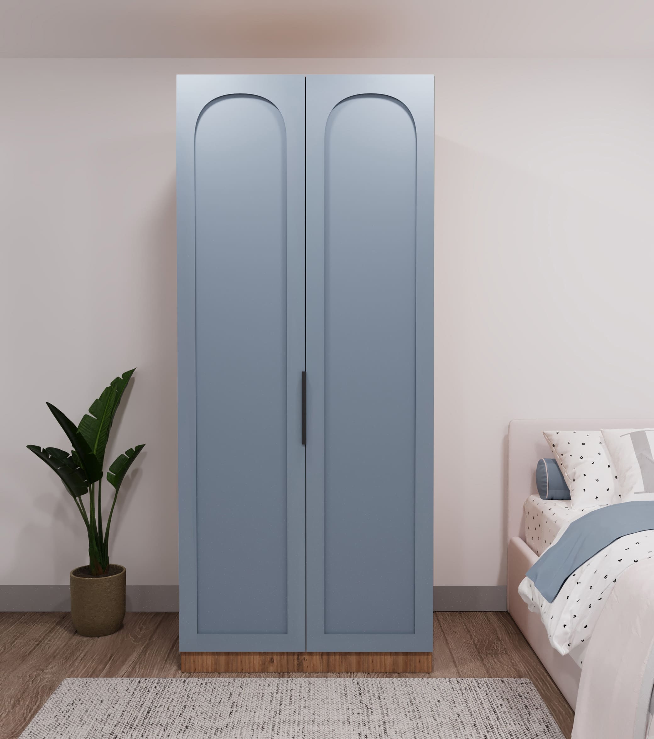 2 Kapaklı Ahşap Dolap