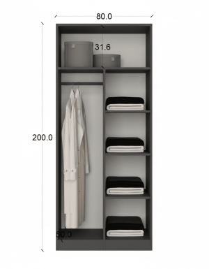 2 Kapaklı Ahşap Dolap - Görsel 12