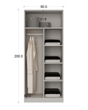 2 Kapaklı Ahşap Dolap - Görsel 11