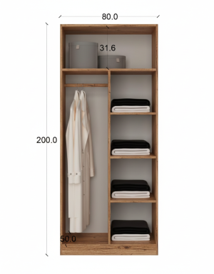 2 Kapılı Elbise Dolabı - Görsel 3