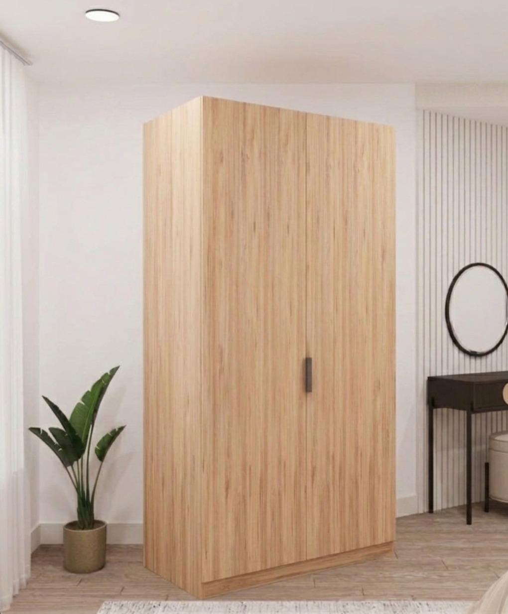 2 Kapılı Gardrop Ceviz %100 MDF - 2 Kapaklı Gardrop