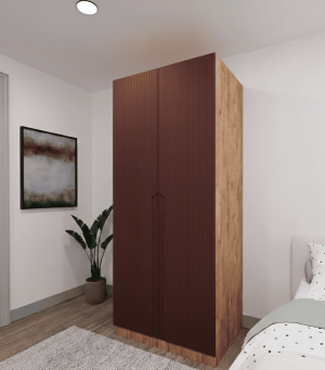 2 Kapılı Modern Gardrop Bordo - Görsel 2