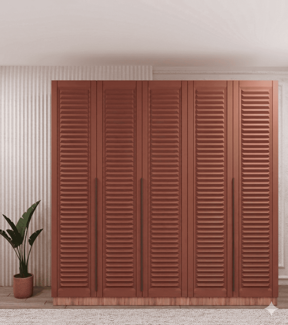 2 Metre Gardrop Kırmızı Kiremit - 5 Kapaklı Gardrop