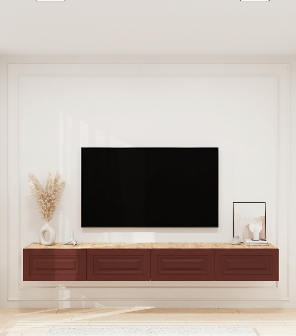 240 Cm Tv Sehpası Kiremit Kırmızı