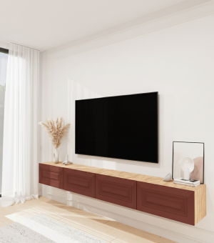 240 Cm Tv Sehpası Kiremit Kırmızı - Görsel 3