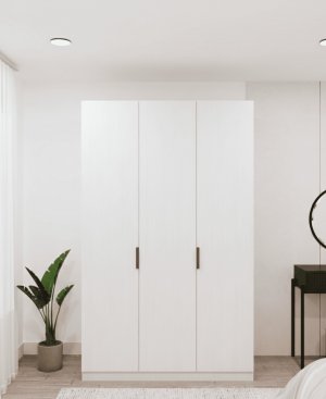 3 kapaklı 2 çekmeceli Gardırop Beyaz %100 MDF - Görsel 1