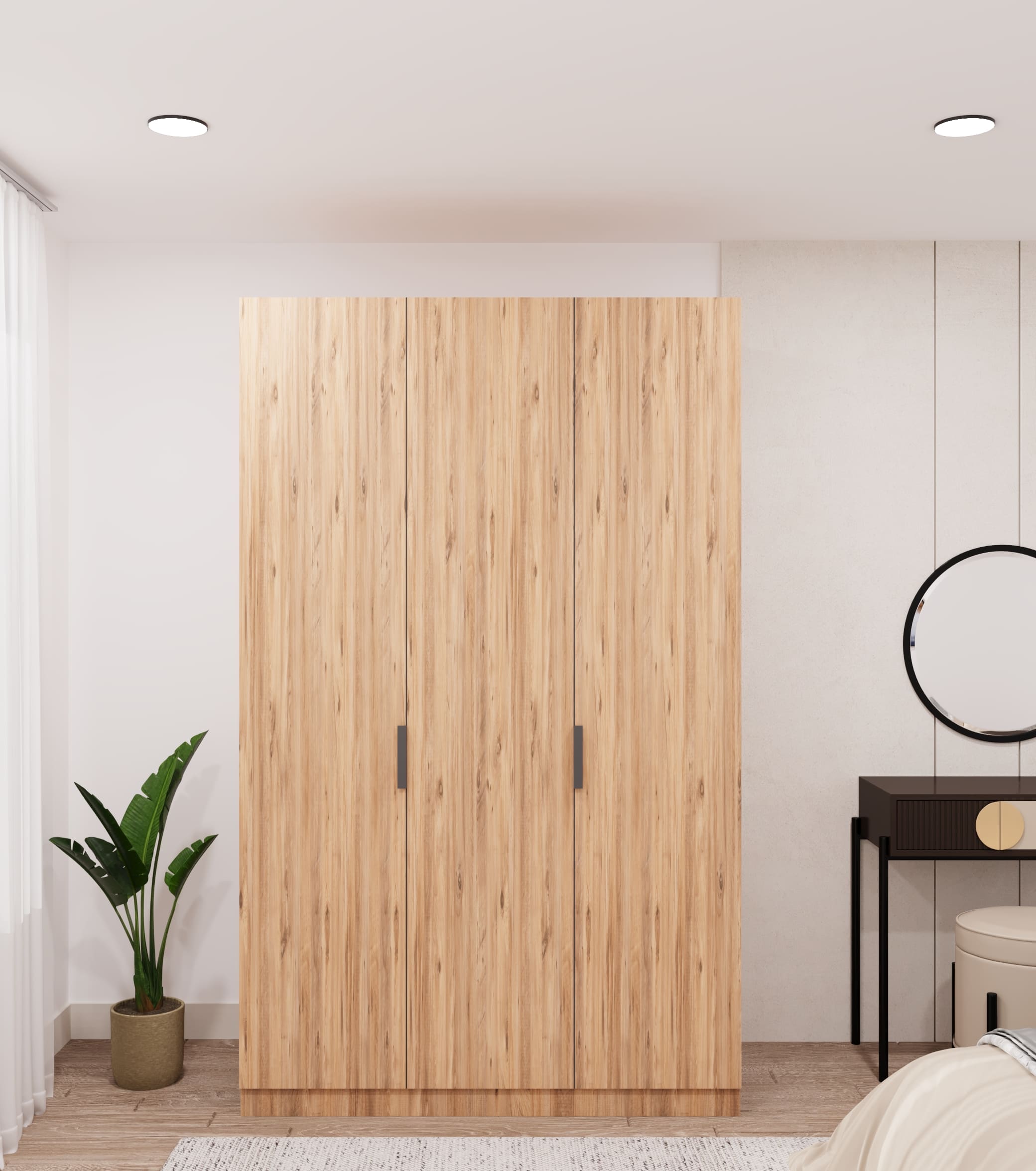 3 Kapaklı Ahşap Dolap