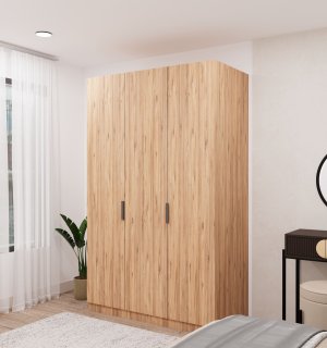3 Kapılı 2 çekmeceli %100 MDF Ahşap Gardrop - Görsel 2