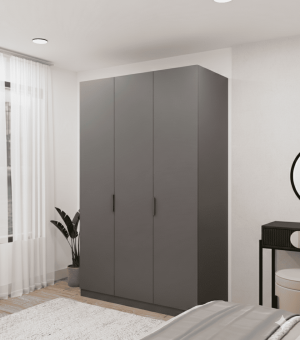 3 Kapılı Siyah Gardrop - Görsel 2