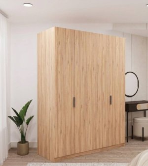 4 kapaklı Komple Mdf Gardrop Ahşap Renk - Görsel 1