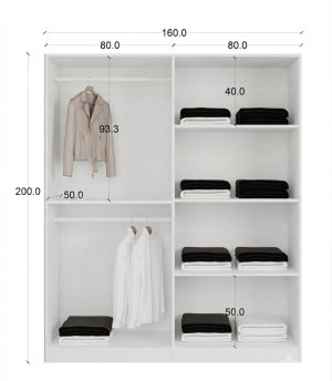 4 Kapaklı Komple Mdf Gardrop - Görsel 3
