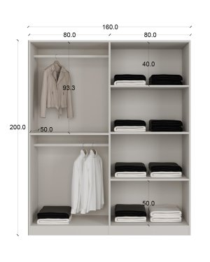 4 Kapaklı MDF Gardırop - Görsel 3