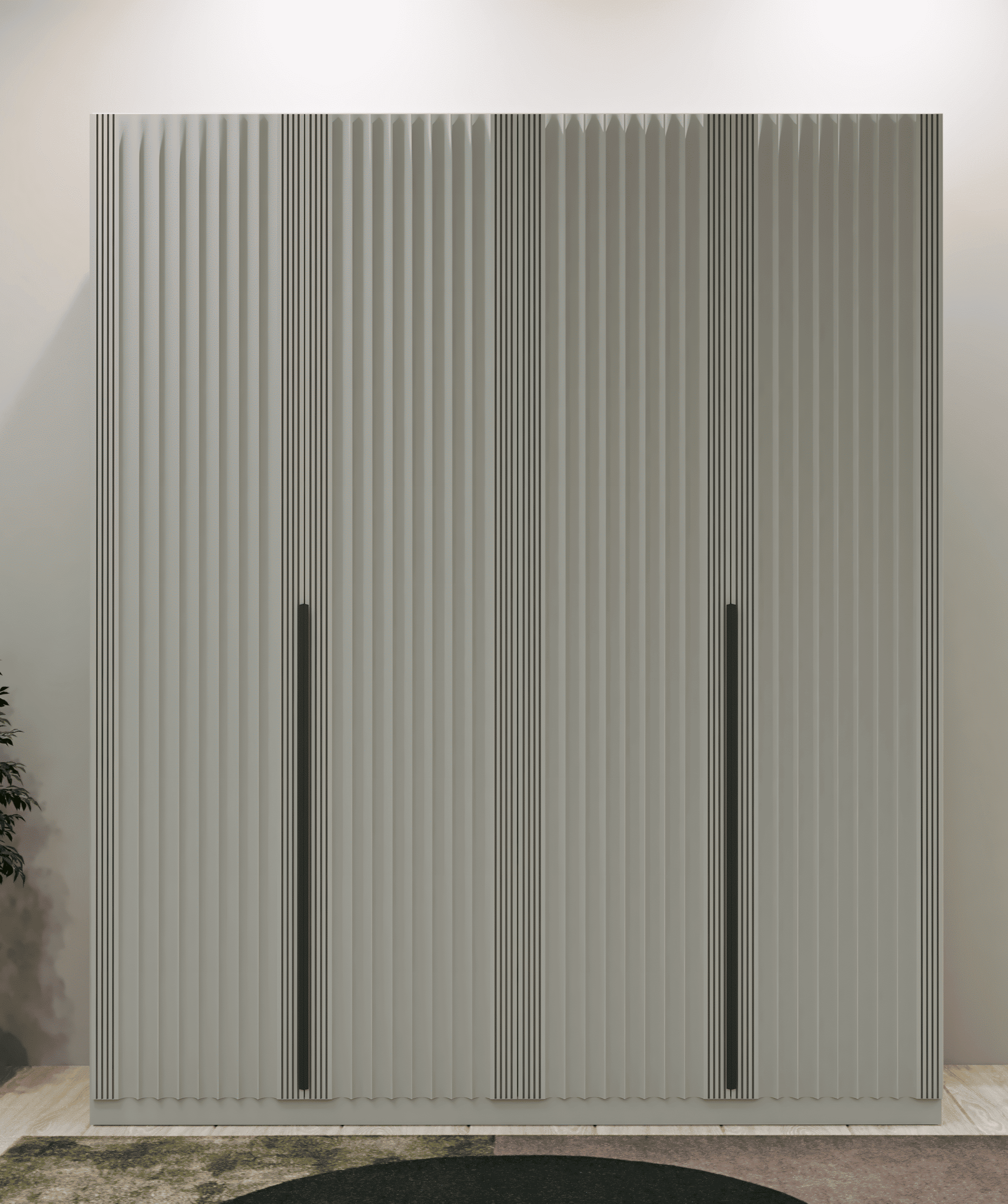 4 Kapaklı Tırtıklı Dolap