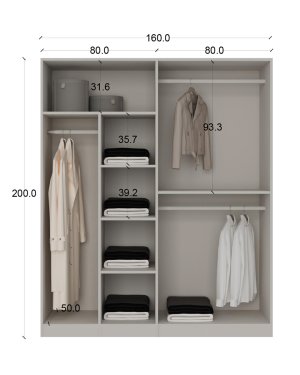 4 Kapaklı Tırtıklı Dolap - Görsel 3