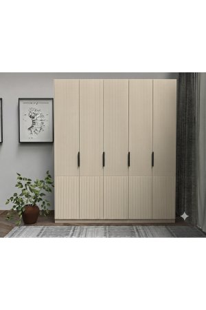 5 kapaklı Yatak Odası Dolabı %100 MDF - Görsel 1