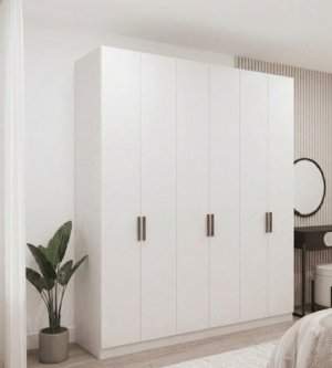 5 Kapılı Beyaz Gardırop 200 cm - Görsel 2