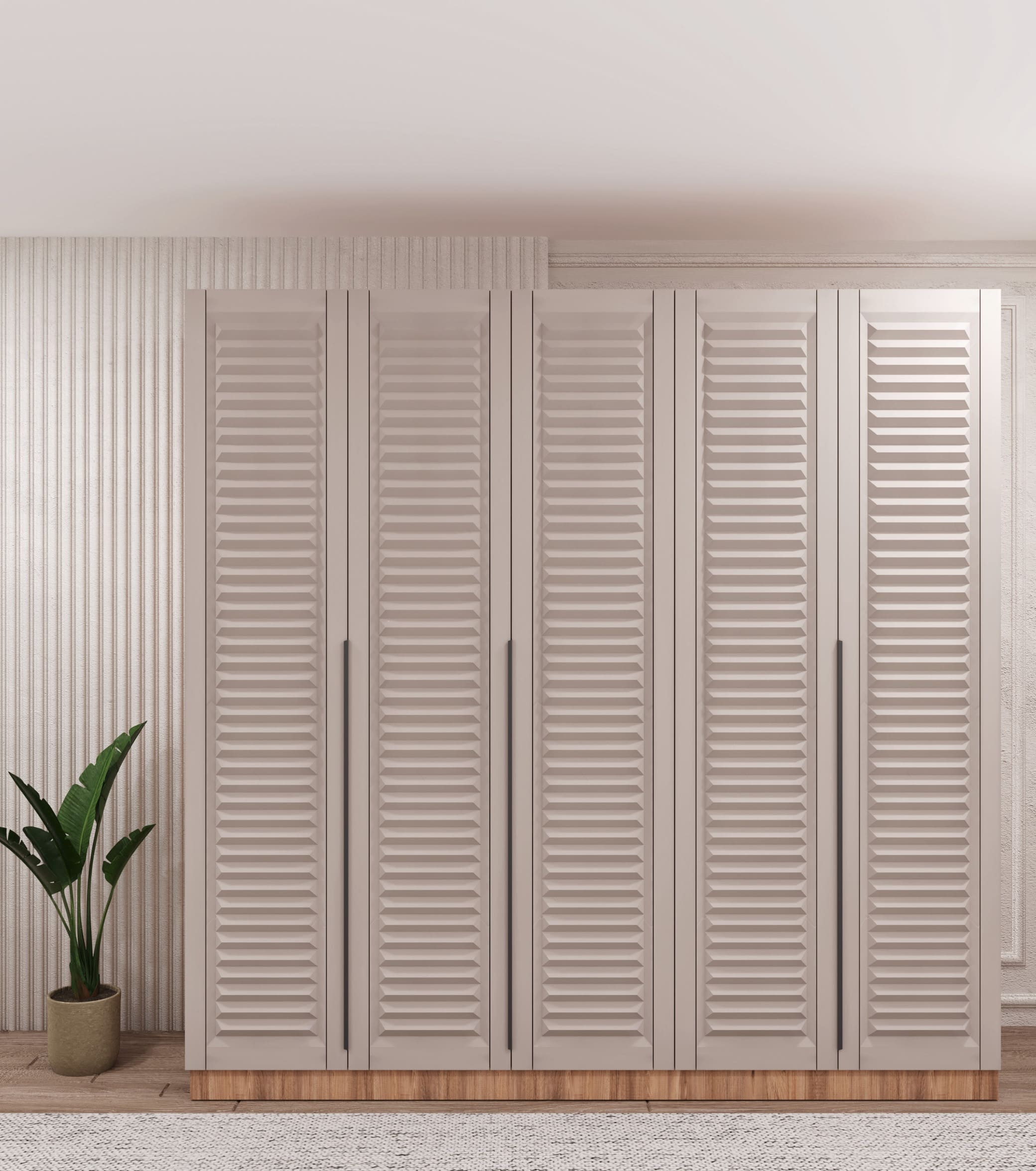 5 Kapili Gardrop Vizon Tırtıklı - 5 Kapaklı Gardrop