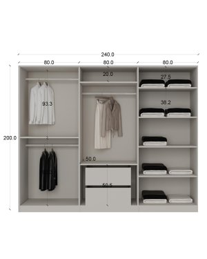 6 Kapaklı Gardolap - Görsel 3