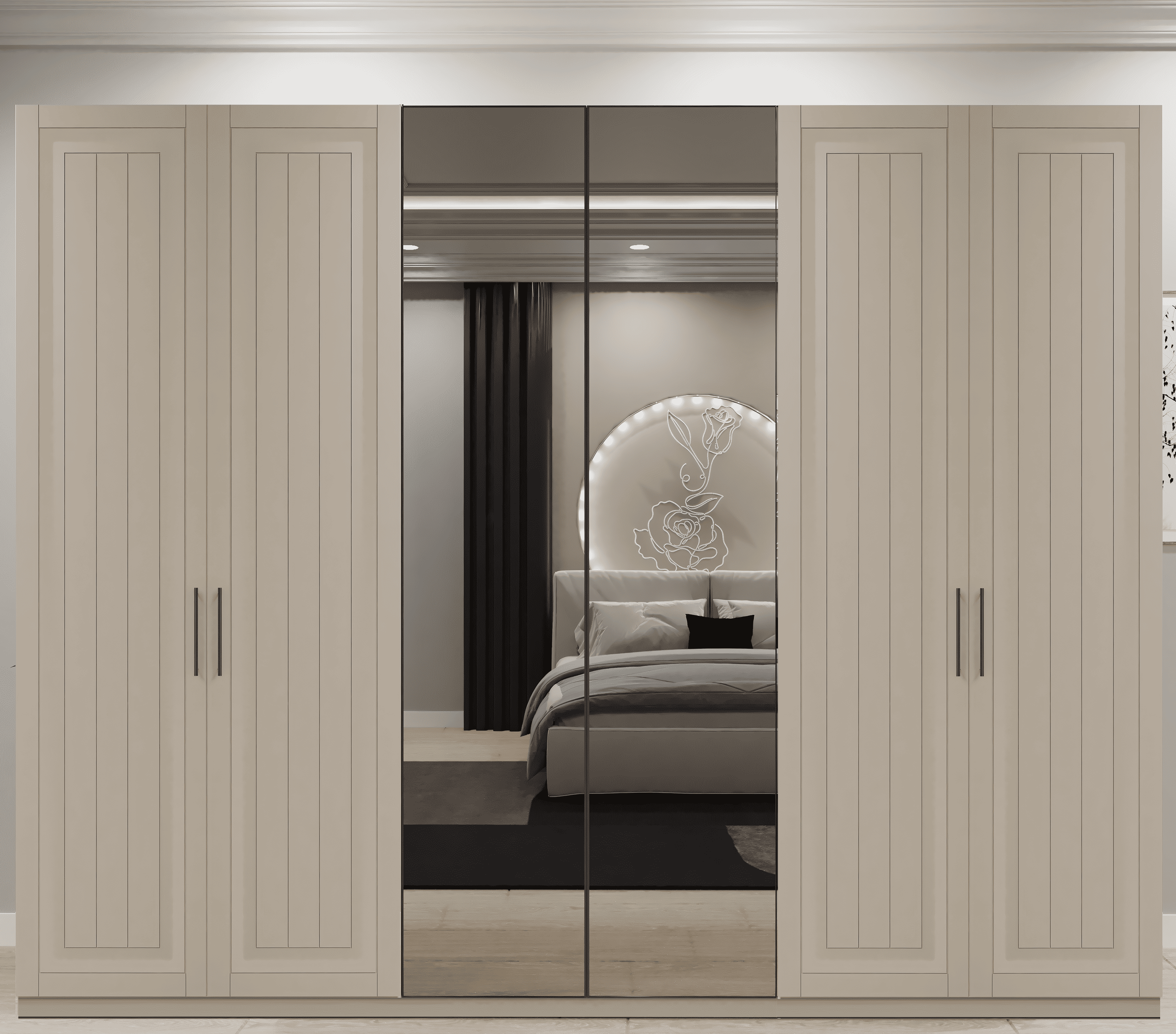 6 Kapaklı Mdf Gardırop