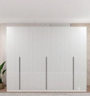 6 Kapılı Ceviz Mdf Gardrop Kapaklar Membran