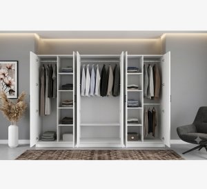 6 Kapili Gardirop 240 cm Genişlik 52 cm Derinlik