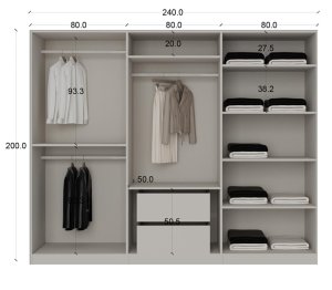 6 Kapılı MDF Gardırop Ahşap Renk - Görsel 3