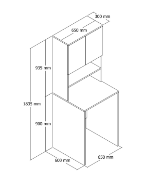 Ahşap Çamaşır Kurutma Makinesi İçin Dolap - Görsel 4