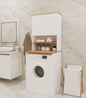 Ahşap Çamaşır Kurutma Makinesi İçin Dolap - Görsel 3