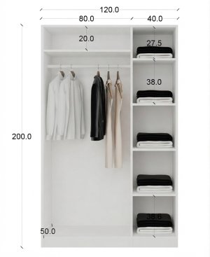 Ahşap renkli Komple Ayna Kapaklı Gardrop İçi MDF - Görsel 3