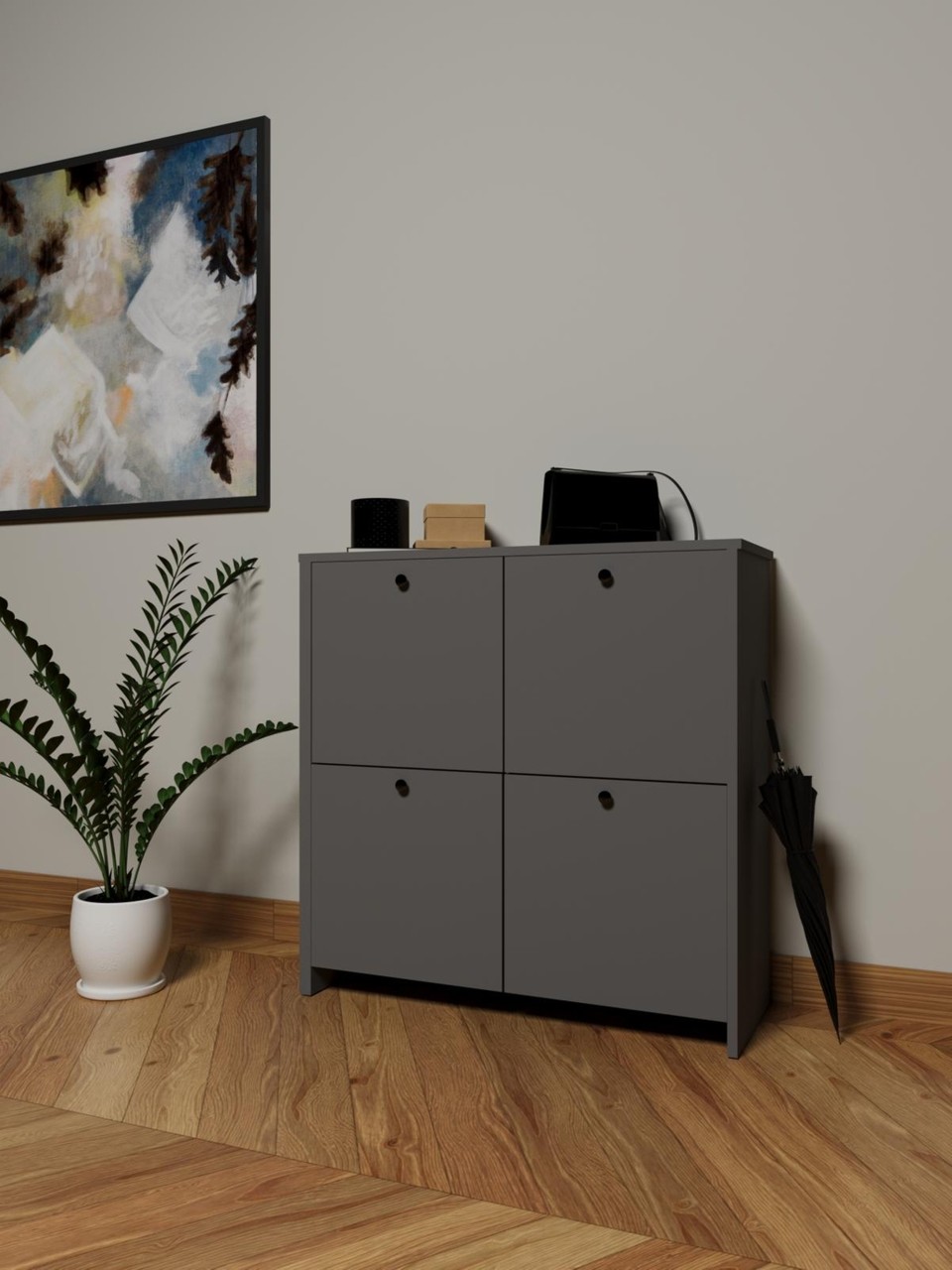 Antrasit Çok Amaçlı Dolap Modern