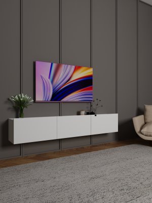 Ayaksız Duvara Monte Tv Ünitesi Modern 180 Cm - Görsel 3