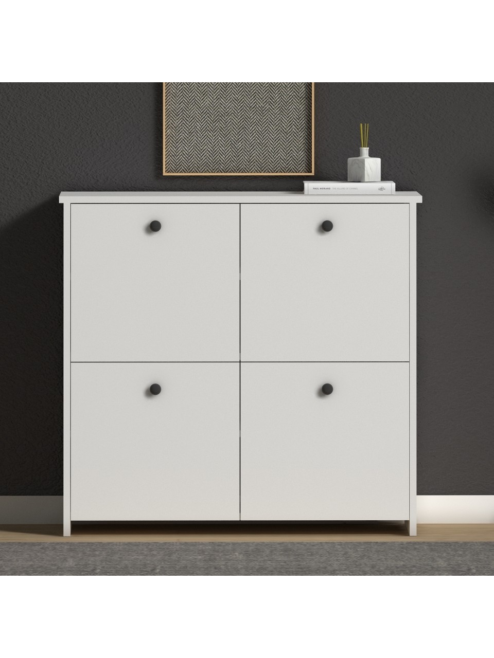 Beyaz Mutfak Çok Amaçlı Dolap Kapaklı