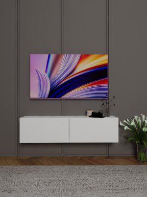 Beyaz Tv Ünitesi Küçük 120 Cm