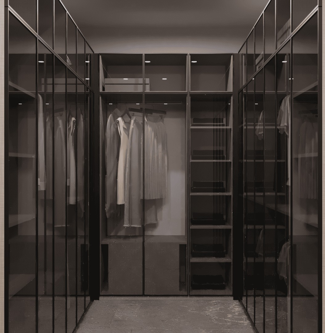 Cam Kapaklı Modüler Gardrop