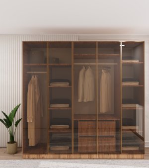 Cam Kapaklı Yatak Odası Dolabı - Görsel 1