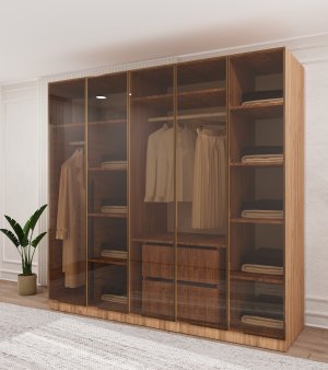 Cam Kapaklı Yatak Odası Dolabı - Görsel 2