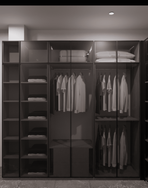 Cam Kapılı Gardrop Kolon Çıkıntılı - Görsel 3