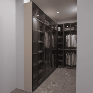 Cam Kapılı Gardrop Kolon Çıkıntılı - Görsel 1