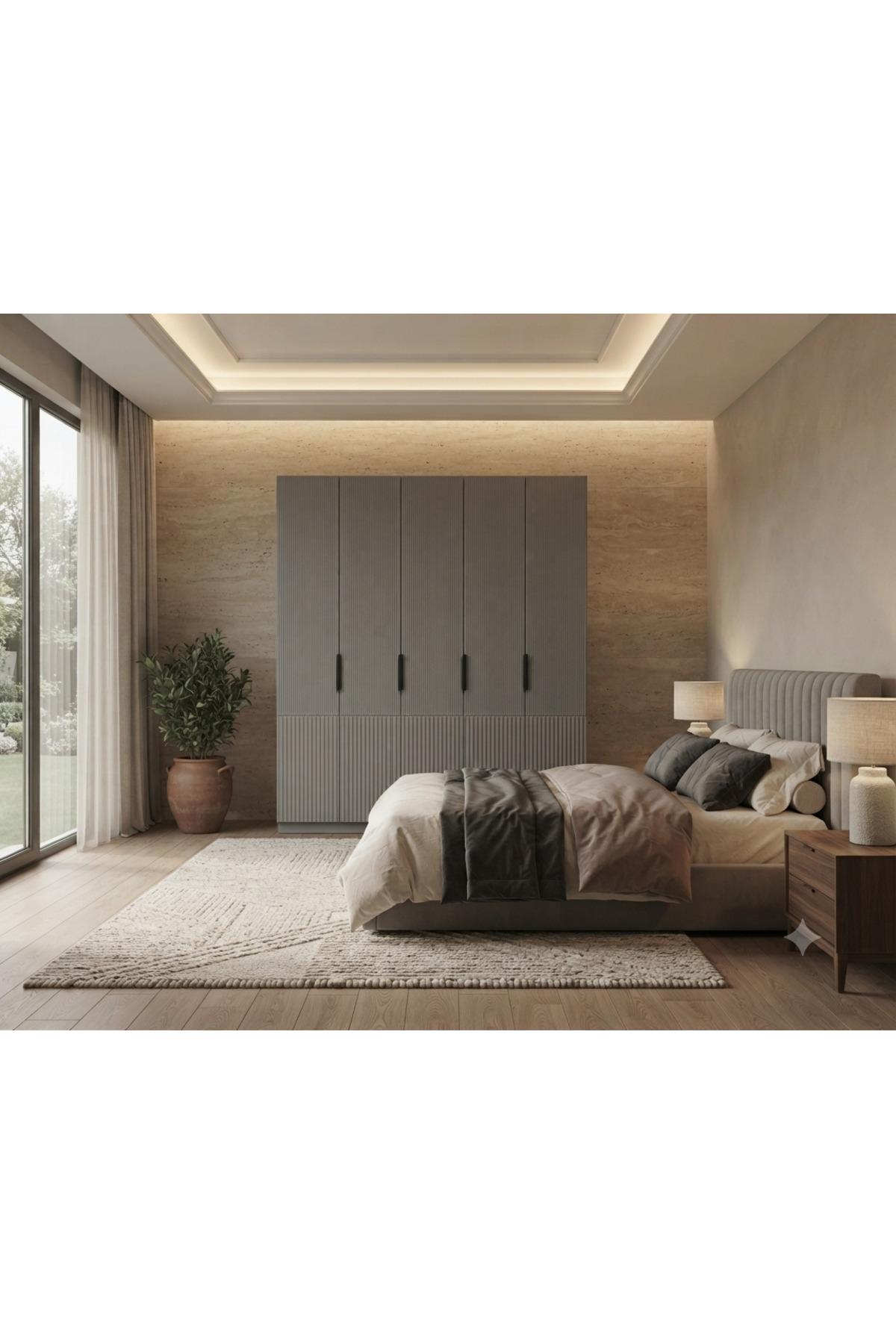 Country 5 kapılı Gardrop Komple MDF