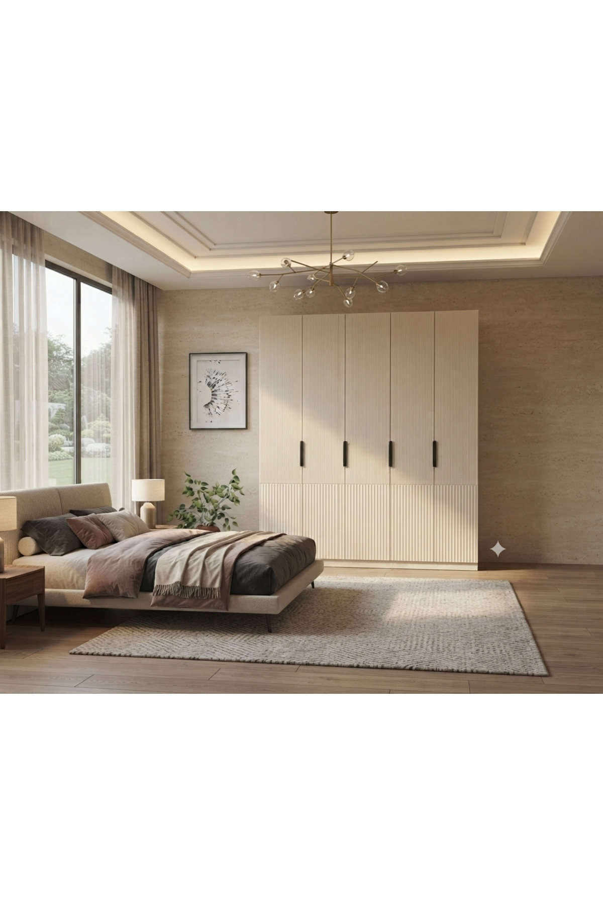 Country 5 kapılı Gardrop Komple MDF