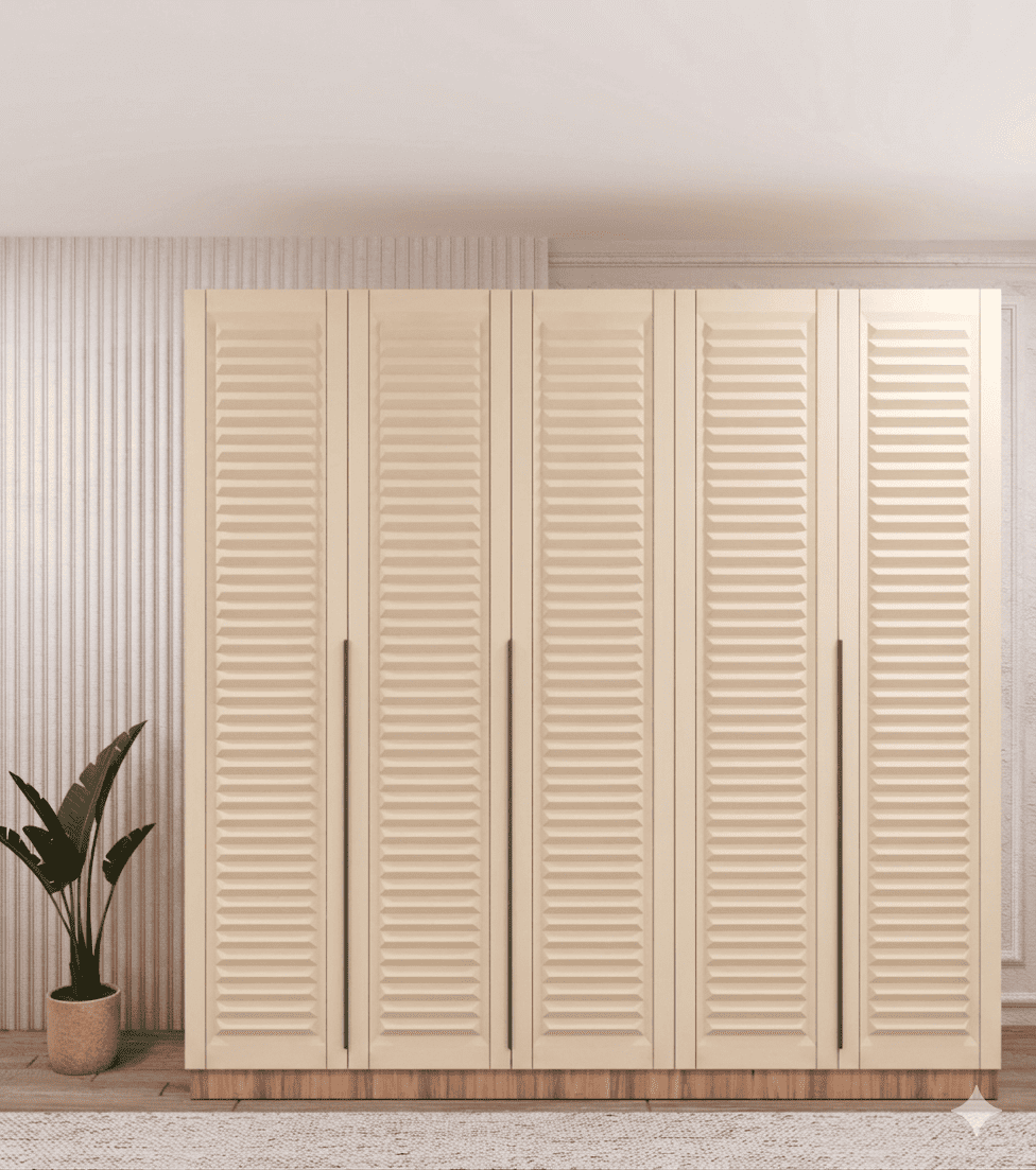 Country Gardrop 5 Kapaklı Krem - 5 Kapaklı Gardrop