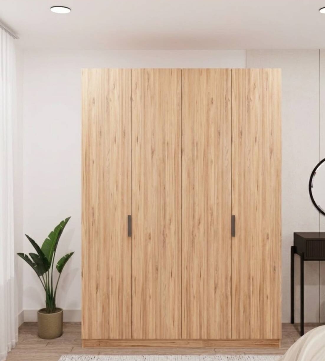 Dört Kapakli Ahsap Gardrop %100 MDF Gövde Dahil - 4 Kapaklı Gardrop