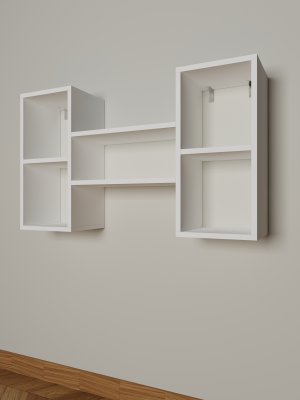 Duvara Monte Dekoratif Raf Beyaz - Görsel 3